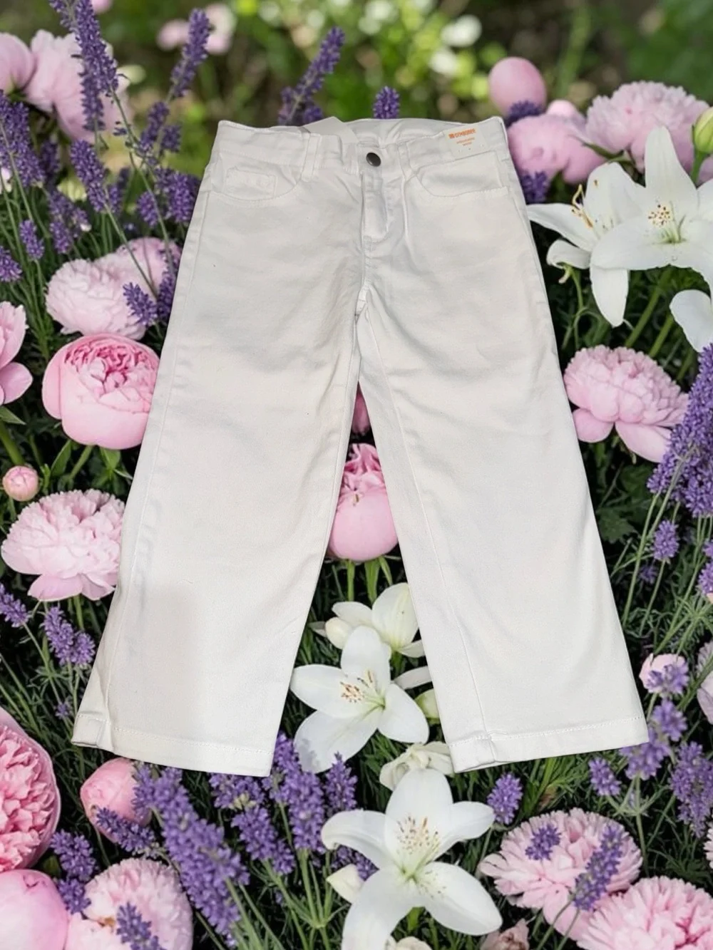 Gymboree White Cropped Pants Girls (8) NEW